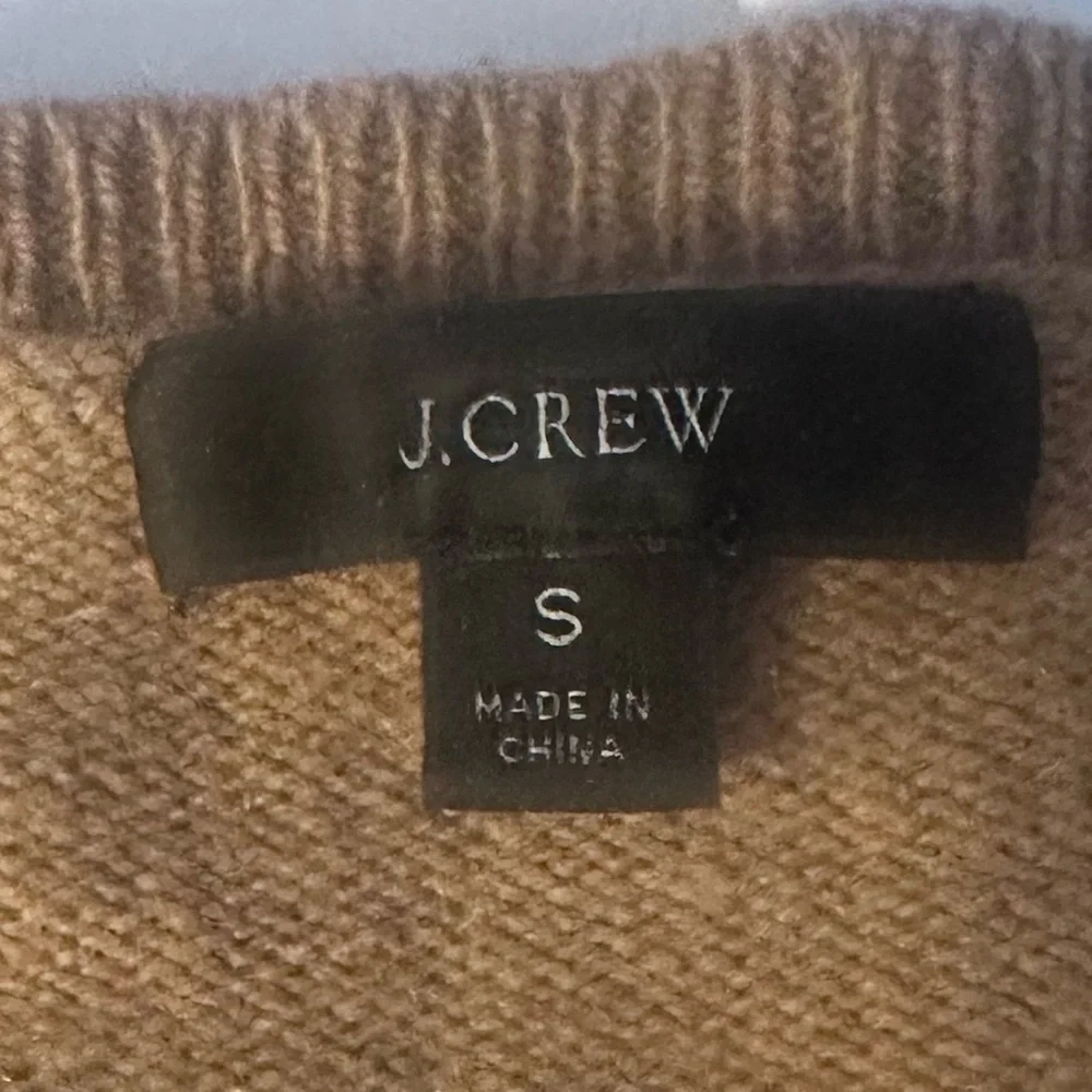 J.Crew Wool Cashmere Blend Oversized Crewneck Sweater Camel Size S Soft Knit